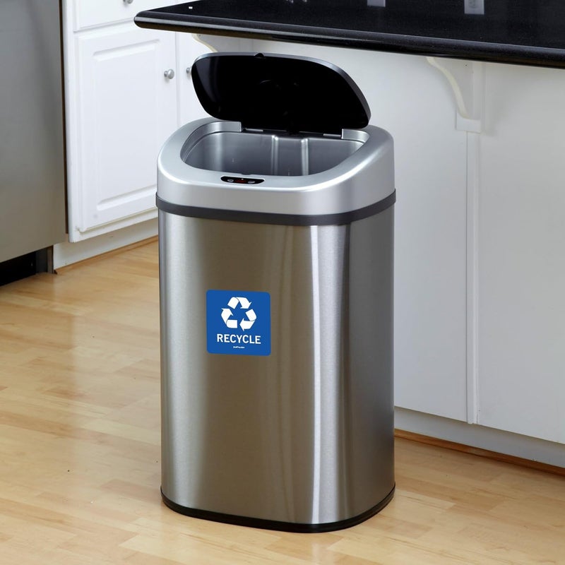 SICOL PLUS Trash Recycle Stickers Recycle Bin Decals and Trash can Stickers UV Protected Indoor and Outdoor Self Adhesive Vinyl Stickers (4x4 Inch 04 Pcs Square) - Image 4